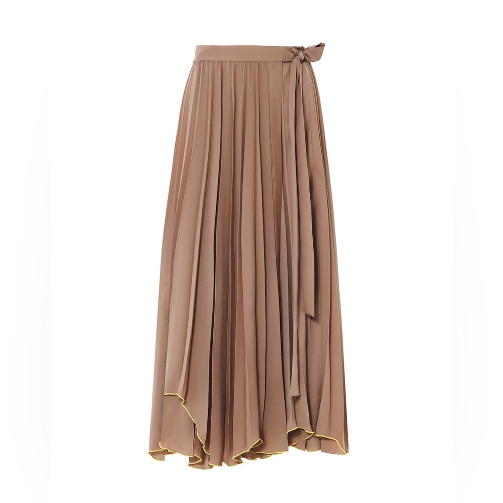 SFIZIO Chic Tan A-Line Maxi Skirt